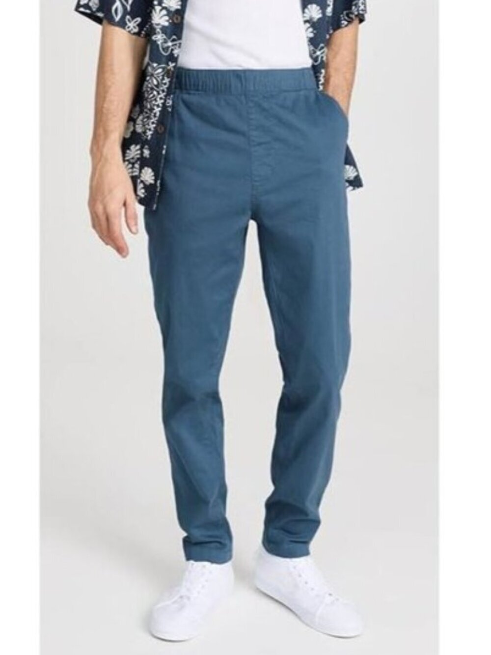 NWT ONIA Men’s Size XL Garment Dye E-Waist Chino Pant Blue Athletic Lounge Wear